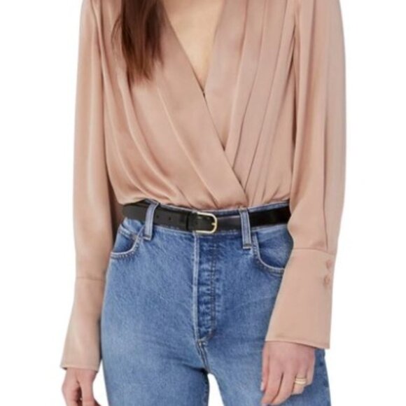 FAVORITE DAUGHTER The Date Blouse Bodysuit In Camel Tan M NWOT - Picture 6 of 11